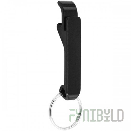 Franmara Black Aluminum Bottle Opener with Key Ring 7031-01