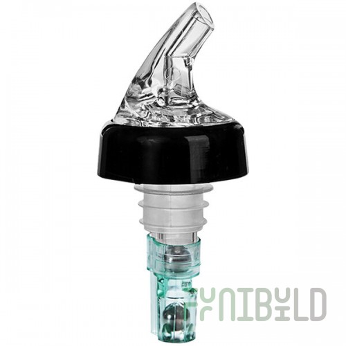 Franmara Posi-Pour 2000 0.75 oz. Clear Spout / Blue Tail Portion Control Pourer 8239 BU - 12/Pack