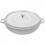 GET Heiss 2.5 Qt. White Enamel Coated Cast Aluminum Round Dutch Oven with Lid CA-011-AWH/BK/CC