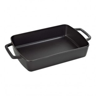 Staub 3.3 Qt. Black Enameled Cast Iron Rectangular Baking Dish 1004326 Staub 3.3 Qt. Black Enameled Cast Iron Rectangular Baking Dish 1004326