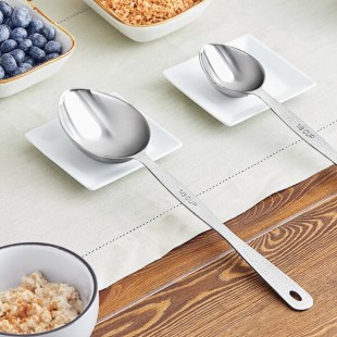 American Metalcraft HMMS13 2.7 oz. Hammered Stainless Steel Portioned Server