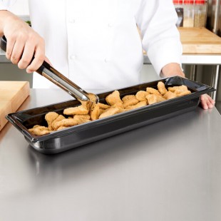 Vollrath 9052420 Super Pan® 1/2 Size Long Black High Heat Plastic Food Pan - 2 1/2