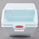 Rubbermaid® FG9G5800WHT ProSave 12.6 Gallon / 200 Cup White Shelf Ingredient Storage Bin with Sliding Lid & Scoop