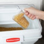 Rubbermaid® FG9G5800WHT ProSave 12.6 Gallon / 200 Cup White Shelf Ingredient Storage Bin with Sliding Lid & Scoop