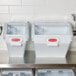 Rubbermaid® FG9G5800WHT ProSave 12.6 Gallon / 200 Cup White Shelf Ingredient Storage Bin with Sliding Lid & Scoop