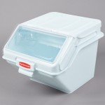 Rubbermaid® FG9G5800WHT ProSave 12.6 Gallon / 200 Cup White Shelf Ingredient Storage Bin with Sliding Lid & Scoop