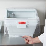 Rubbermaid® FG9G5800WHT ProSave 12.6 Gallon / 200 Cup White Shelf Ingredient Storage Bin with Sliding Lid & Scoop
