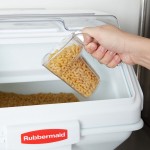 Rubbermaid® FG9G5800WHT ProSave 12.6 Gallon / 200 Cup White Shelf Ingredient Storage Bin with Sliding Lid & Scoop