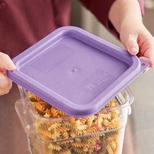 Vigor 6 and 8 Qt. Purple Allergen-Free Square Polypropylene Food Storage Container Lid Vigor 6 and 8 Qt. Purple Allergen-Free Square Polypropylene Food Storage Container Lid
