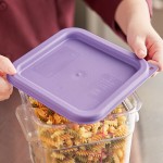 Vigor 6 and 8 Qt. Purple Allergen-Free Square Polypropylene Food Storage Container Lid Vigor 6 and 8 Qt. Purple Allergen-Free Square Polypropylene Food Storage Container Lid