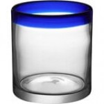 Acopa Tropic 12 oz. Rocks / Old Fashioned Glass with Green Rim - 12/Case