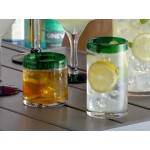 Acopa Tropic 12 oz. Rocks / Old Fashioned Glass with Green Rim - 12/Case