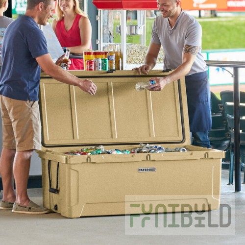 CaterGator CG200SPB Beige 210 Qt. Rotomolded Outdoor Cooler / Ice Chest