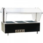 Eagle Group CDHT4 Deluxe Service Mates Four Pan Open Well Tabletop Hot Food Buffet Table with Enclosed Base - 240V, 3 Phase
