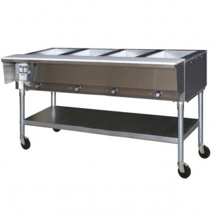 Eagle Group SPDHT4 Portable Hot Food Table Four Pan - All Stainless Steel - Open Well, 120V Eagle Group SPDHT4 Portable Hot Food Table Four Pan - All Stainless Steel - Open Well, 120V