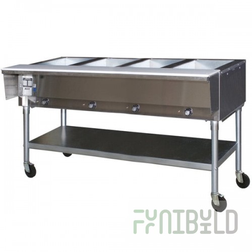 Eagle Group SPDHT4 Portable Hot Food Table Four Pan - All Stainless Steel - Open Well, 120V