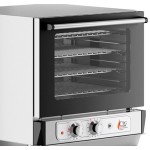Cooking Performance Group COH-T4-M Double Stacked Electric Thermostatic 4 Tray Half Size Convection Oven with Moisture Injection and Stand - 208-240V Cooking Performance Group COH-T4-M Double Stacked Electric Thermostatic 4 Tray Half Size Convection Oven with Moisture Injection and Stand - 208-240V