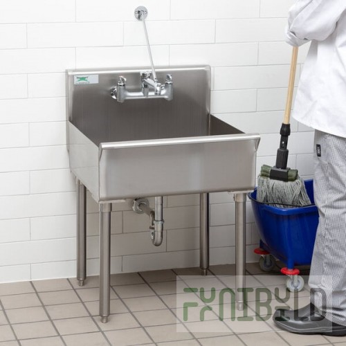 Regency 18-Gauge 304 Stainless Steel Standing Mop Sink - 21