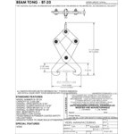 Vestil Heavy-Duty Steel Beam Tongs BT-20 - 2,000 lb. Capacity Vestil Heavy-Duty Steel Beam Tongs BT-20 - 2,000 lb. Capacity