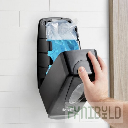 Novo 33.8 fl. oz. (1,000 mL) Black Manual Foam Hand Soap / Sanitizer Dispenser with Clean Scent Foaming Hand Soap