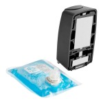 Novo 33.8 fl. oz. (1,000 mL) Black Manual Foam Hand Soap / Sanitizer Dispenser with Clean Scent Foaming Hand Soap