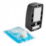 Novo 33.8 fl. oz. (1,000 mL) Black Manual Foam Hand Soap / Sanitizer Dispenser with Clean Scent Foaming Hand Soap