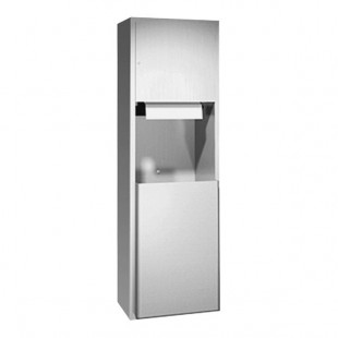 American Specialties, Inc. Traditional 10-04692A-9 Surface-Mounted Battery-Operated Automatic Roll Paper Towel Dispenser with 17 Gallon Waste Receptacle American Specialties, Inc. Traditional 10-04692A-9 Surface-Mounted Battery-Operated Automatic Roll Paper Towel Dispenser with 17 Gallon Waste Receptacle