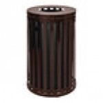 Ex-Cell Kaiser SCTP-40 ND COF Streetscape Coffee Gloss 45 Gallon Round Outdoor Trash Can with Flat Top Lid
