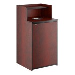 Lancaster Table & Seating Waste 32 Gallon Mahogany Waste Receptacle Enclosure with Drop Hole and Tray Shelf Lancaster Table & Seating Waste 32 Gallon Mahogany Waste Receptacle Enclosure with Drop Hole and Tray Shelf
