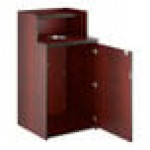 Lancaster Table & Seating Waste 32 Gallon Mahogany Waste Receptacle Enclosure with Drop Hole and Tray Shelf Lancaster Table & Seating Waste 32 Gallon Mahogany Waste Receptacle Enclosure with Drop Hole and Tray Shelf