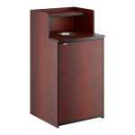 Lancaster Table & Seating Waste 32 Gallon Mahogany Waste Receptacle Enclosure with Drop Hole and Tray Shelf Lancaster Table & Seating Waste 32 Gallon Mahogany Waste Receptacle Enclosure with Drop Hole and Tray Shelf