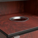 Lancaster Table & Seating Waste 32 Gallon Mahogany Waste Receptacle Enclosure with Drop Hole and Tray Shelf Lancaster Table & Seating Waste 32 Gallon Mahogany Waste Receptacle Enclosure with Drop Hole and Tray Shelf