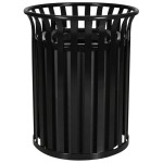 Ex-Cell Kaiser SC-2633 BLK Streetscape Black Gloss 37 Gallon Round Classic Outdoor Trash Can Ex-Cell Kaiser SC-2633 BLK Streetscape Black Gloss 37 Gallon Round Classic Outdoor Trash Can