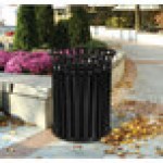 Ex-Cell Kaiser SC-2633 BLK Streetscape Black Gloss 37 Gallon Round Classic Outdoor Trash Can Ex-Cell Kaiser SC-2633 BLK Streetscape Black Gloss 37 Gallon Round Classic Outdoor Trash Can