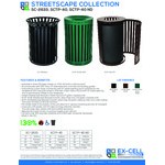 Ex-Cell Kaiser SC-2633 BLK Streetscape Black Gloss 37 Gallon Round Classic Outdoor Trash Can Ex-Cell Kaiser SC-2633 BLK Streetscape Black Gloss 37 Gallon Round Classic Outdoor Trash Can