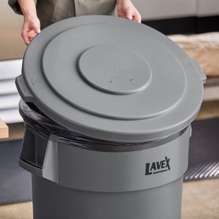 Lavex 55 Gallon Gray Round Commercial Trash Can Lid Lavex 55 Gallon Gray Round Commercial Trash Can Lid