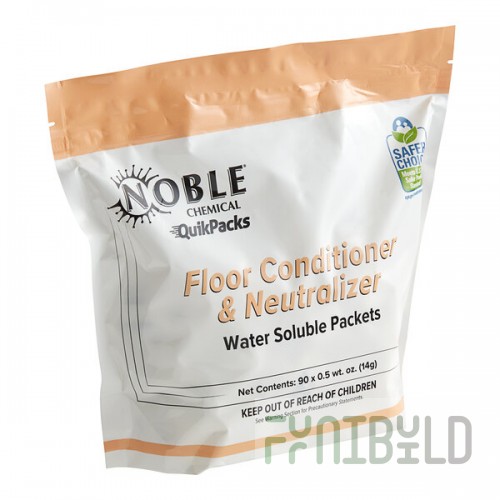 Noble QuikPacks 0.5 oz. Concentrated Floor Conditioner and Neutralizer Packs 90 Count Bag - 2/Case