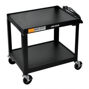 Luxor W26E Black 2 Shelf A/V Cart - 18