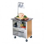 Lakeside 646HRM Heavy-Duty Stainless Steel Three Shelf Flat Top Utility Cart with Enclosed Base and Hard Rock Maple Finish - 22 Lakeside 646HRM Heavy-Duty Stainless Steel Three Shelf Flat Top Utility Cart with Enclosed Base and Hard Rock Maple Finish - 22