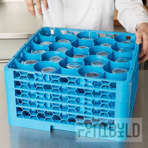 Carlisle RW20-314 OptiClean NeWave 20 Compartment Glass Rack with 4 Extenders