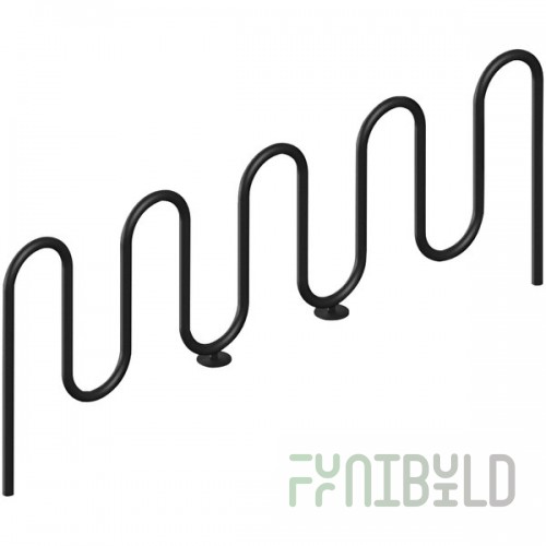 Wausau Tile 9-Loop Powder-Coated Metal Inground Mount Bike Rack