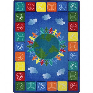 Joy Carpets Kid Essentials Peace Love Books 5' 4
