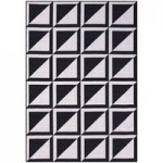 Abani Parker Collection 4' x 6' Cream / Black Contemporary Alphabet Area Rug Abani Parker Collection 4' x 6' Cream / Black Contemporary Alphabet Area Rug