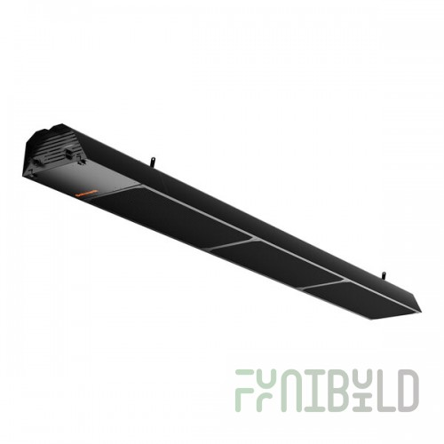Schwank PhantomSchwank STP-TA05-10-BN 12' Black Marine-Grade Aluminum 2-Stage Natural Gas Outdoor Tube Patio Heater - 120V, 50,000 BTU