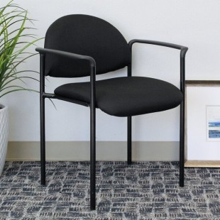 Boss B9501-BK Diamond Black Stacking Chair with Arms Boss B9501-BK Diamond Black Stacking Chair with Arms