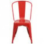 Flash Furniture CH-31230-RED-GG Red Stackable Galvanized Steel Chair with Vertical Slat Back and Drain Hole Seat