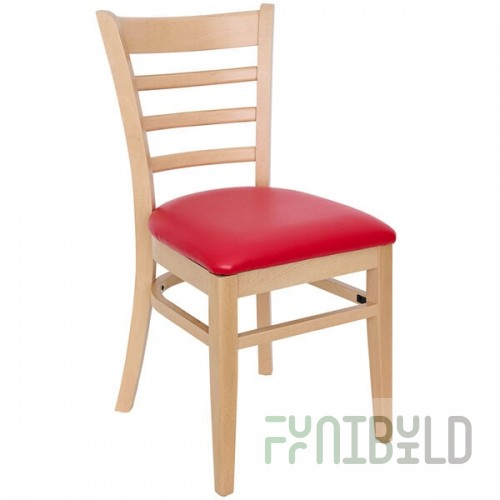 BFM Seating Berkeley Natural Beechwood Ladder Back Side Chair with 2