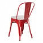 Lancaster Table & Seating Alloy Ruby Red Outdoor Cafe Chair with Gray Fabric Magnetic Cushion Lancaster Table & Seating Alloy Ruby Red Outdoor Cafe Chair with Gray Fabric Magnetic Cushion