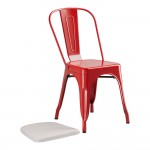 Lancaster Table & Seating Alloy Ruby Red Outdoor Cafe Chair with Gray Fabric Magnetic Cushion Lancaster Table & Seating Alloy Ruby Red Outdoor Cafe Chair with Gray Fabric Magnetic Cushion