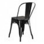 Lancaster Table & Seating Alloy Onyx Black Indoor Cafe Chair with Black Wood Seat Lancaster Table & Seating Alloy Onyx Black Indoor Cafe Chair with Black Wood Seat